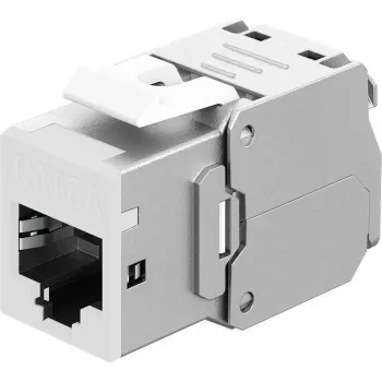 Goobay Keystone-Modul RJ45 CAT 6A, STP, schlank, Weiß (77949)
