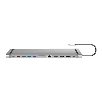 USB3.2 Dockingstation USB-C, 12 Ports, PD