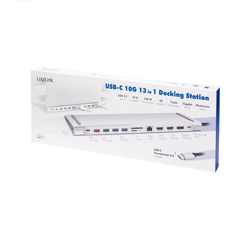 USB3.2 Dockingstation USB-C, 12 Ports, PD