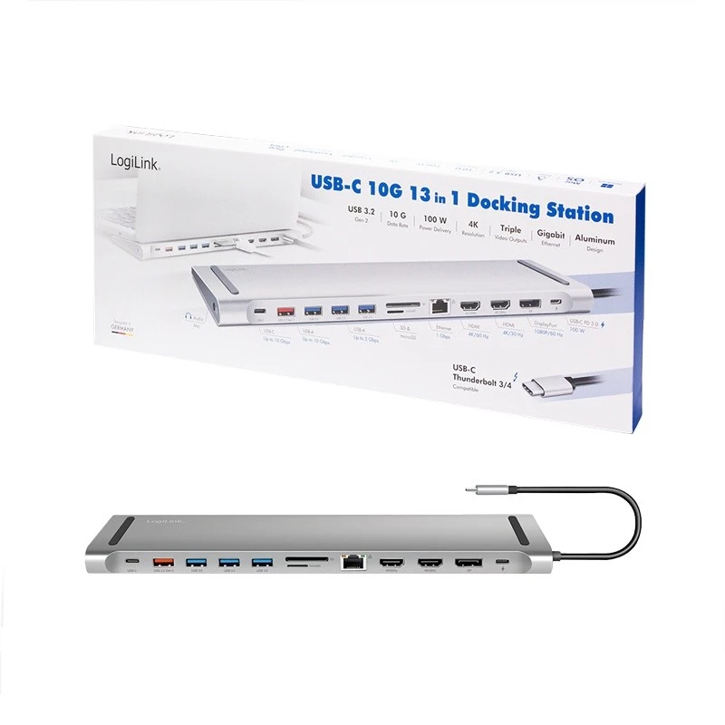 USB3.2 Dockingstation USB-C, 12 Ports, PD