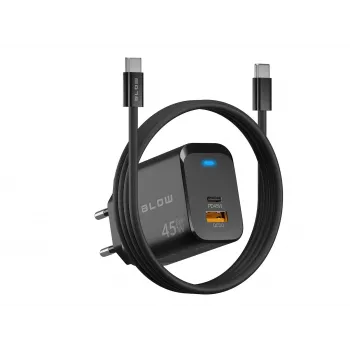 Wandladegerät USB-A USB-C PD 45W + Kabel