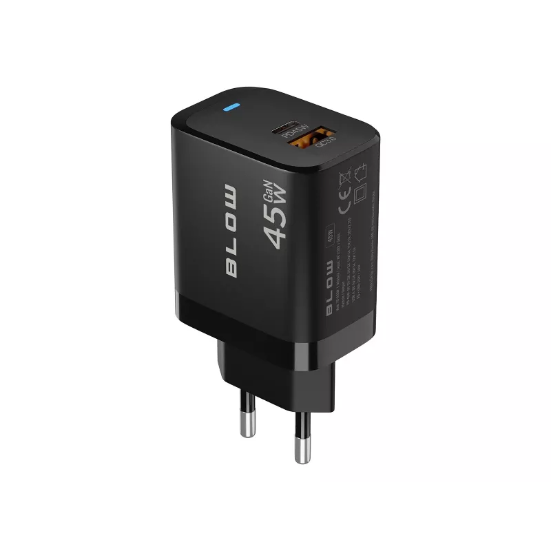 Wandladegerät USB-A USB-C PD 45W + Kabel