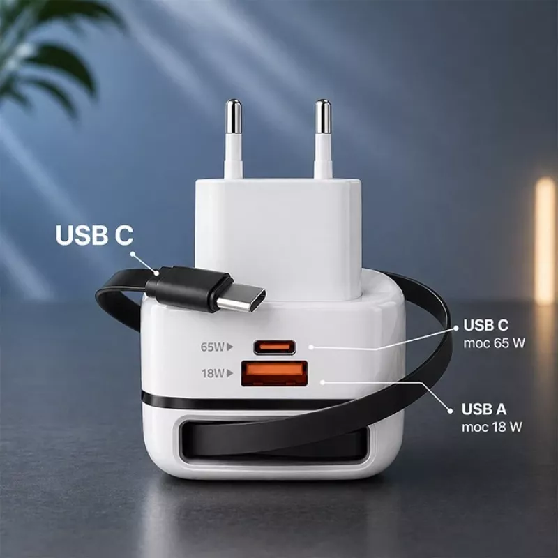 Ladegerät USB-C 65W GaN PPS 5V 20V 3A 3,25A