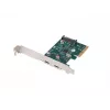 Netzwerkkarte PCI Express x1 -> 2x USB-C 3.2 Gen 2x1 LED Low Profile
