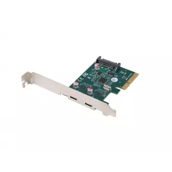 Netzwerkkarte PCI Express x1 -> 2x USB-C 3.2 Gen 2x1 LED Low Profile