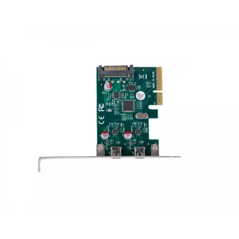 Netzwerkkarte PCI Express x1 -> 2x USB-C 3.2 Gen 2x1 LED Low Profile