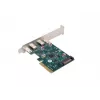 Netzwerkkarte PCI Express x1 -> 2x USB-C 3.2 Gen 2x1 LED Low Profile