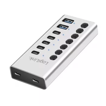 Hub USB 3.2 Gen1 7 Ports USB-A/C, Ein-/Ausschalter