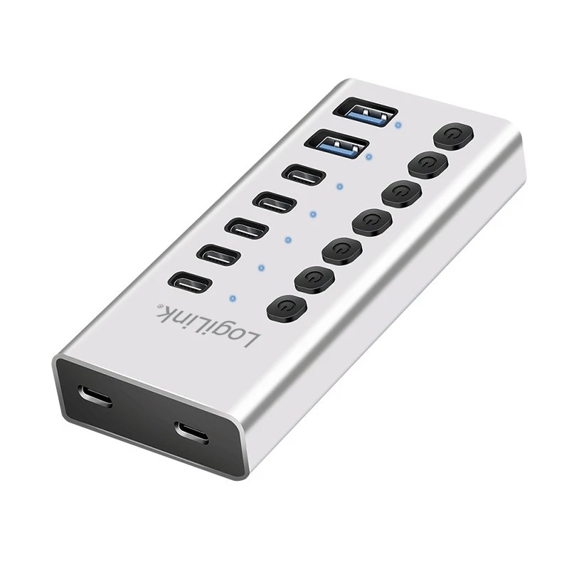 Hub USB 3.2 Gen1 7 Ports USB-A/C, Ein-/Ausschalter