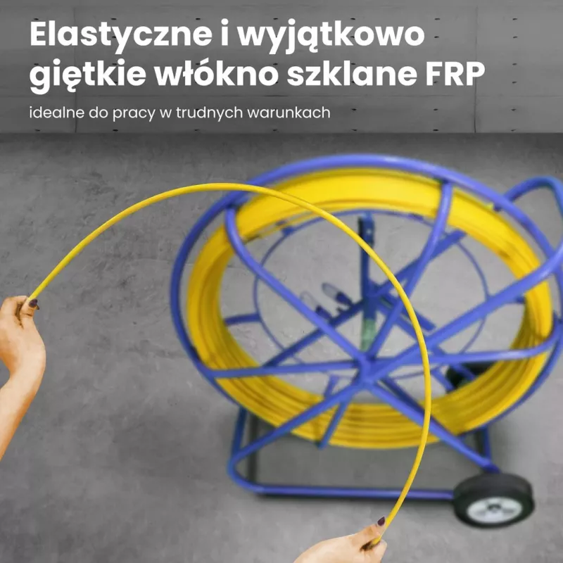 Extralink Kabelziehstrumpf Pilot 10 mm 150 m Glasfaser FRP, d. 10 mm, l. 150 m, gelb