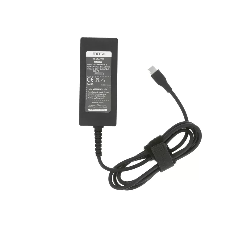 Laptop-Netzteil 45W USB-C 5V-9V-12V-15V/3A, 20V/2,25A PD