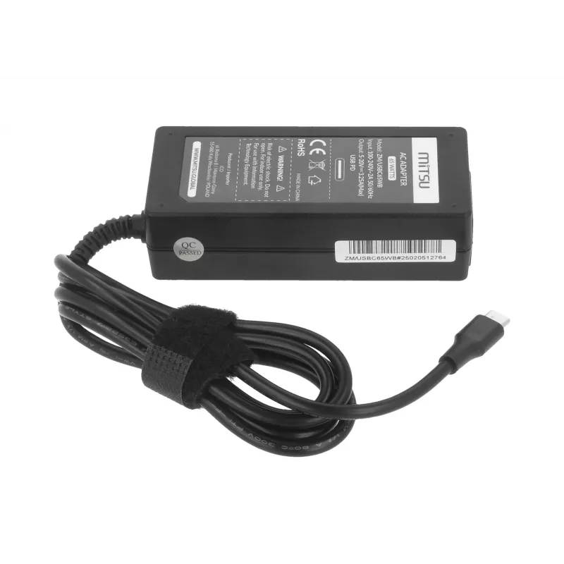 Laptop-Netzteil 65W USB-C 5V-9V-12V-15V-20V/3A, 20V/3,25A PD