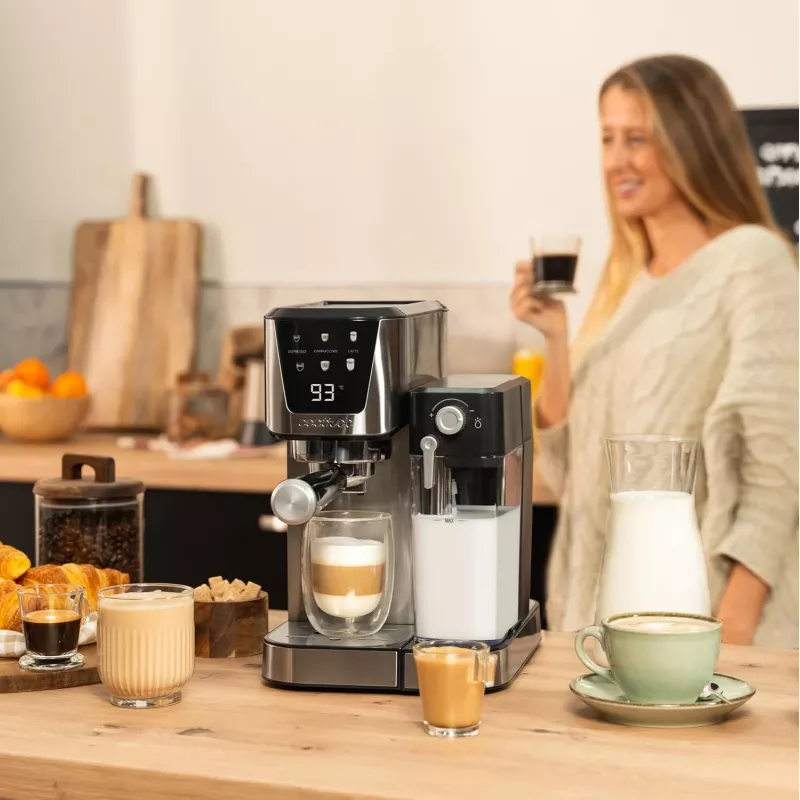 Cecotec Kaffeemaschine | Power Espresso 20 Cream | Pumpendruck 20 bar | Integrierter Milchaufschäumer | Halbautomatisch | 1350 W