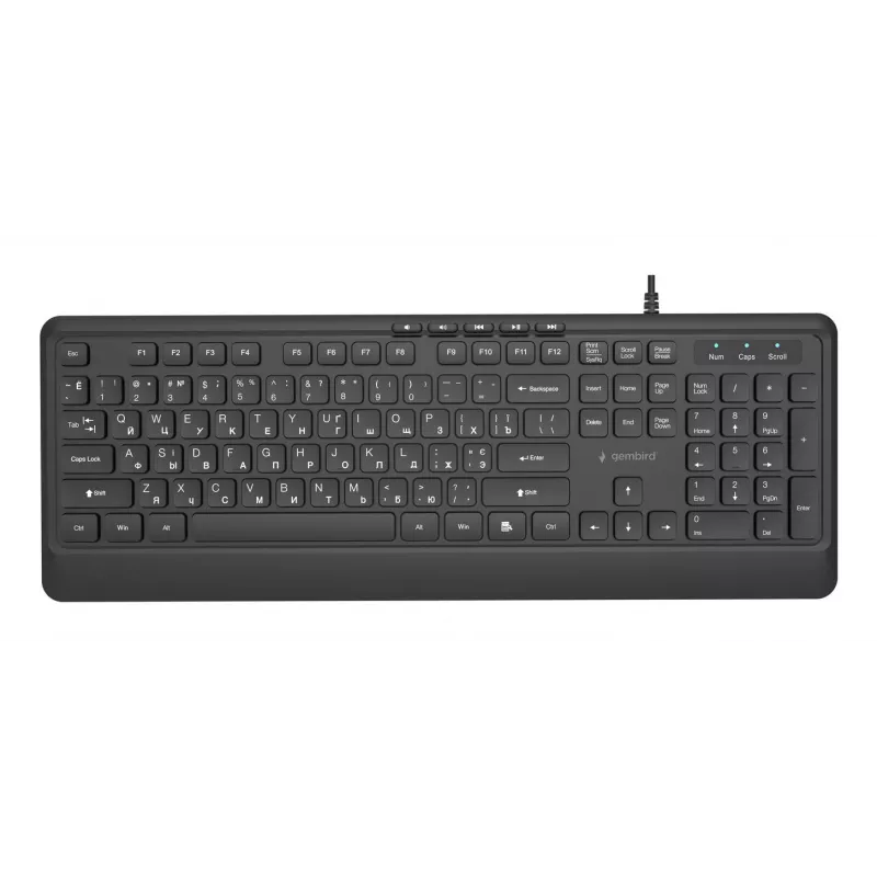 Tastatur Multimedia USB CYRILL/SCHWARZ KB-MCH-05-CYRL Gembird