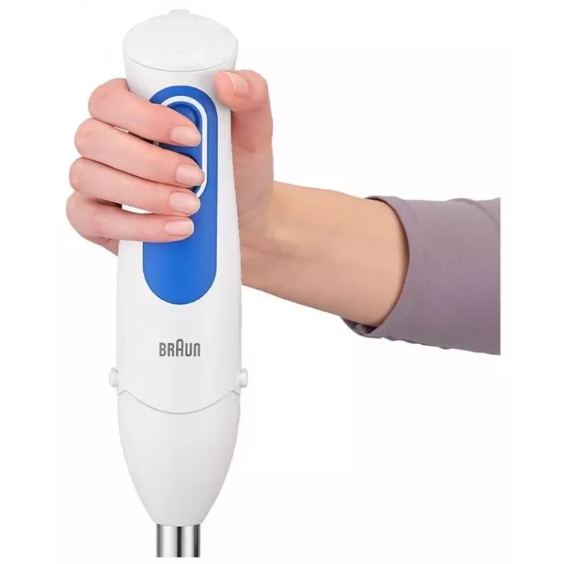 Braun | Stabmixer | MQ 3005 Pürierstab | Stabmixer | 700 W | Anzahl Geschwindigkeitsstufen 2 | Weiß/Blau