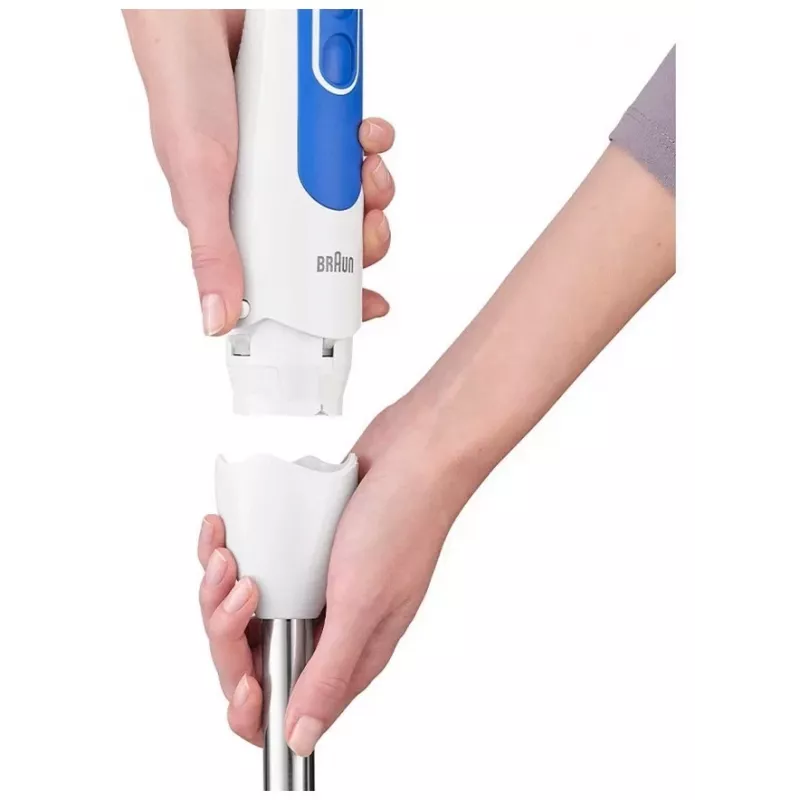 Braun | Stabmixer | MQ 3005 Pürierstab | Stabmixer | 700 W | Anzahl Geschwindigkeitsstufen 2 | Weiß/Blau