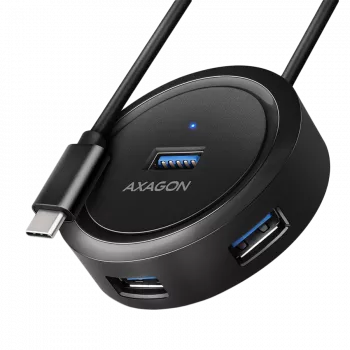 AXAGON HUE-P1C 4x USB 3.2 Gen 1 runder Hub 30 cm USB-A-Kabel - Kabel - Digital/Daten