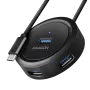 AXAGON HUE-P1C 4x USB 3.2 Gen 1 runder Hub 30 cm USB-A-Kabel - Kabel - Digital/Daten