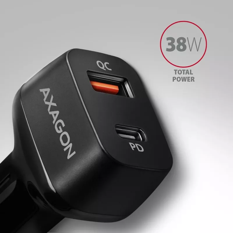 AXAGON PWC-PQ38 38W Autoladegerät 2x Port USB-A+C