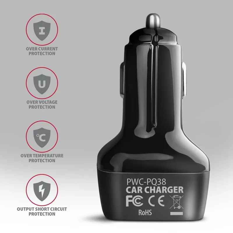 AXAGON PWC-PQ38 38W Autoladegerät 2x Port USB-A+C
