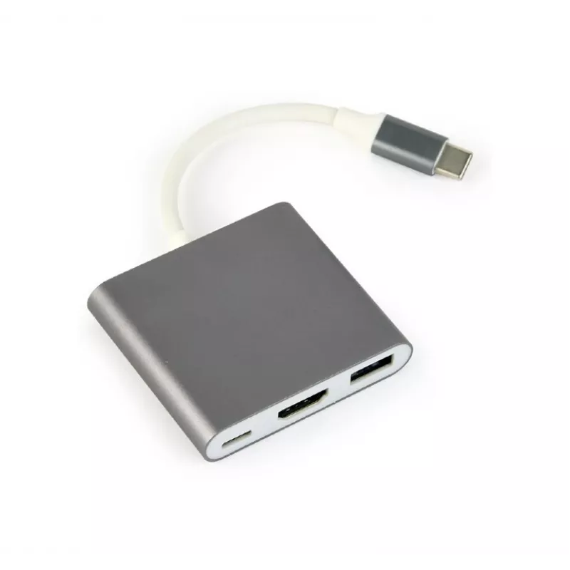 Gembird A-CM-HDMIF-02-SG USB-Grafikadapter 3840 x 2160 Pixel Grau