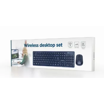 Gembird KBS-WCH-03 kabelloses Tastatur-Maus-Set, schwarz