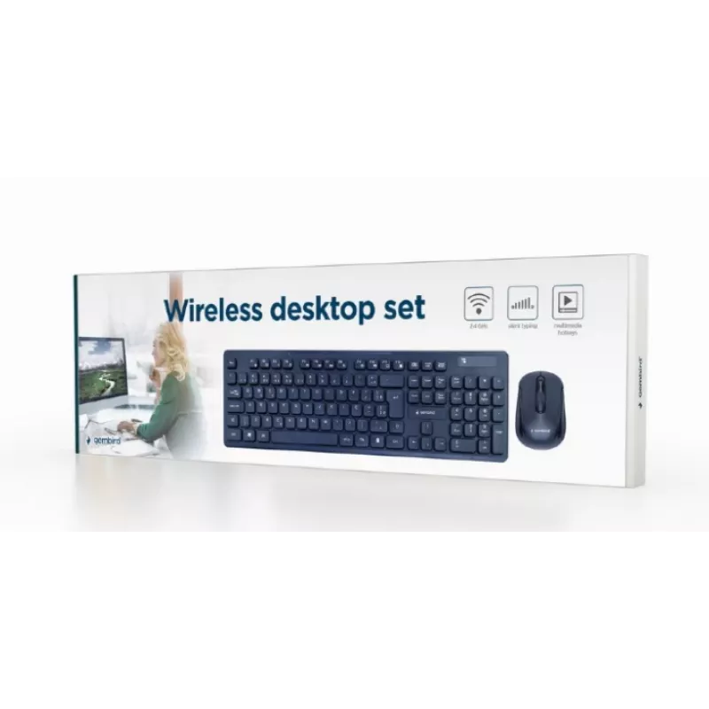 Gembird KBS-WCH-03 kabelloses Tastatur-Maus-Set, schwarz