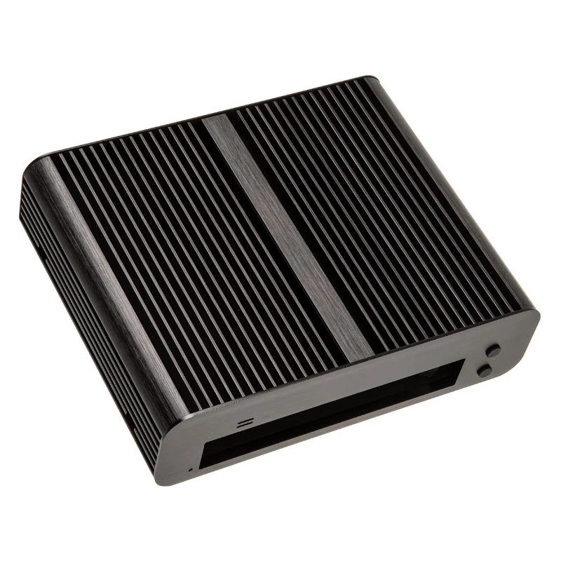 Akasa Euler S Lüfterloses Thin-Mini-ITX-Gehäuse, OEM – schwarz