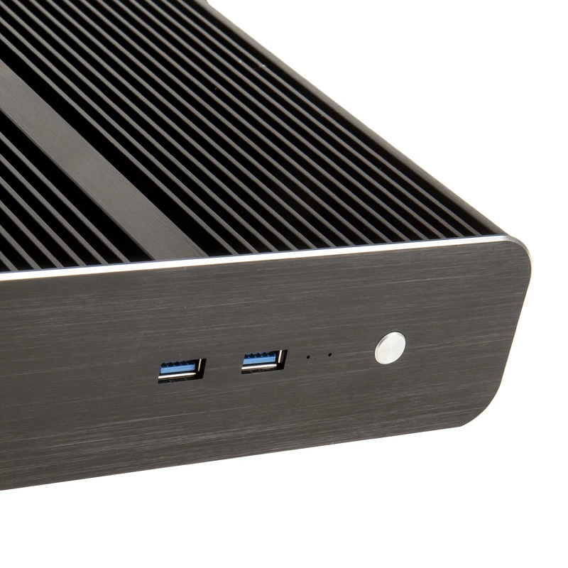 Akasa Euler S Lüfterloses Thin-Mini-ITX-Gehäuse, OEM – schwarz