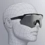 Rockbros 189114 polarisierte Fahrradbrille mit UV-Schutz und Sehstärkeneinsatz, grau