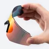 Rockbros 189114 polarisierte Fahrradbrille mit UV-Schutz und Sehstärkeneinsatz, grau