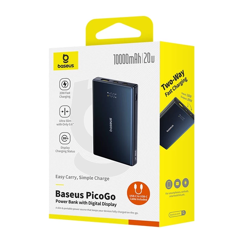 Baseus P10076801123-00 Lithium-Ionen-Polymer-Powerbank 10000 mAh Schwarz