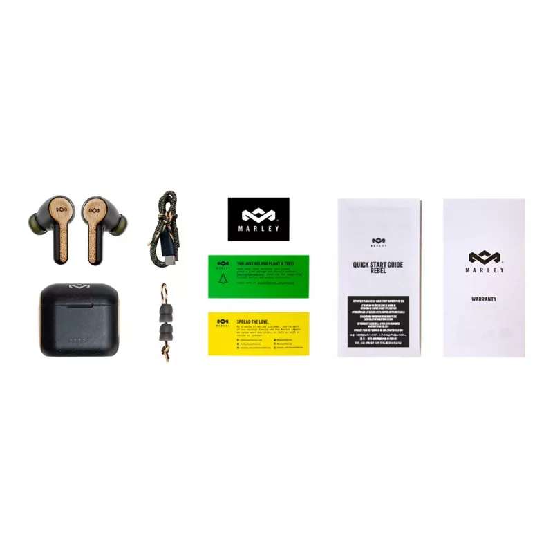 Marley Rebel True Earbuds Eingebautes Mikrofon, In-Ear, Kabellos, Signature Schwarz