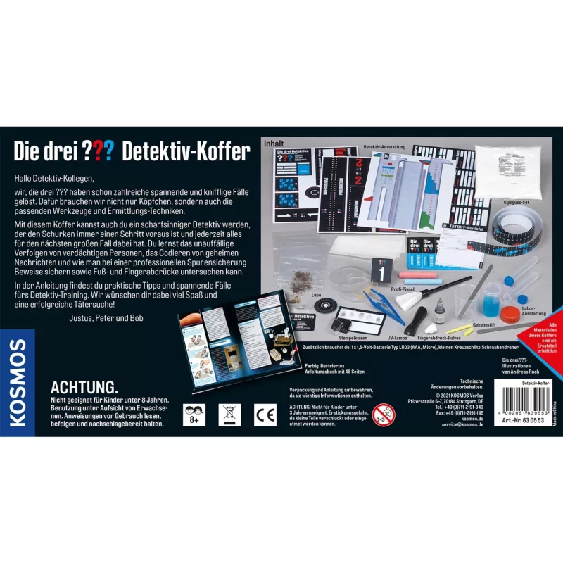 Die drei ??? Detektiv-Carry Case, Detektiv-Sets Komplettausrüstung für junge Detektive