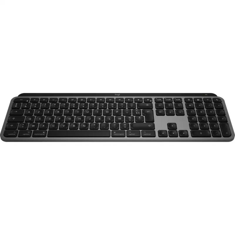 Logitech Master Series MX Keys S für Mac - Tastatur - Vollformat - hintergrundbeleuchtet - kabellos - Bluetooth LE - AZERTY - Französisch - Space-Grau (920-011625)