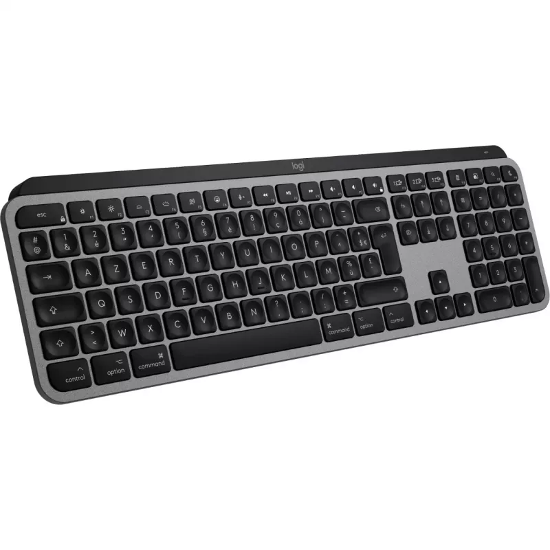Logitech Master Series MX Keys S für Mac - Tastatur - Vollformat - hintergrundbeleuchtet - kabellos - Bluetooth LE - AZERTY - Französisch - Space-Grau (920-011625)