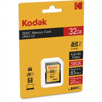 Kodak – Flash-Speicherkarte – 32 GB – UHS-I U1 / Class10 – 580x – SDHC UHS-I (EKMSD32GHC10K)