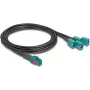 DeLOCK 90118 Koaxialkabel 1 m Mini FAKRA Z 4 x FAKRA Z Schwarz - Blau (90118)