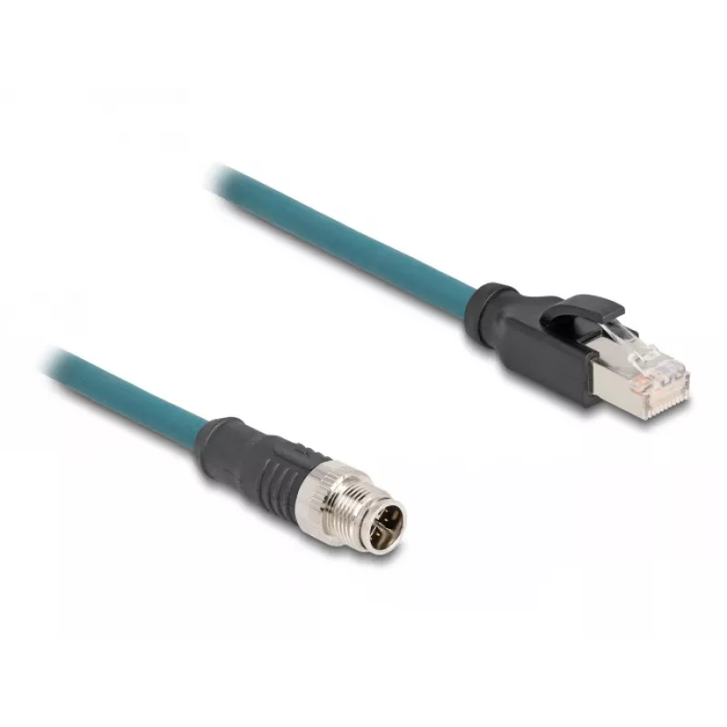 DeLOCK 60077 Kabeladapter M12 RJ-45 Schwarz - türkis (60077)