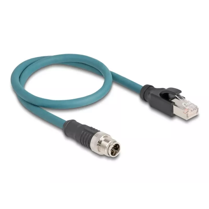 DeLOCK 60077 Kabeladapter M12 RJ-45 Schwarz - türkis (60077)