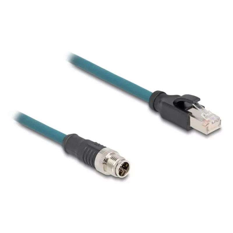DeLOCK 60077 Kabeladapter M12 RJ-45 Schwarz - türkis (60077)