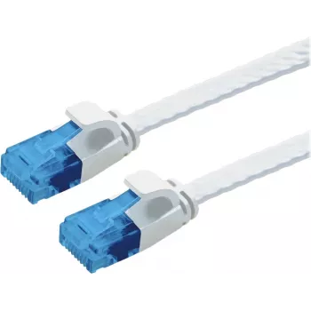 VALUE Patchkabel Cat.6A (Klasse EA) UTP, extraflach, Weiß, 0,5 m (21.99.2060)