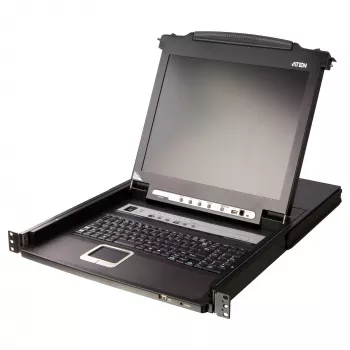 ATEN CL5708MW 43cm breiter LCD KVM Switch, USB-PS/2, VGA, 8 Ports, UK-Layout
