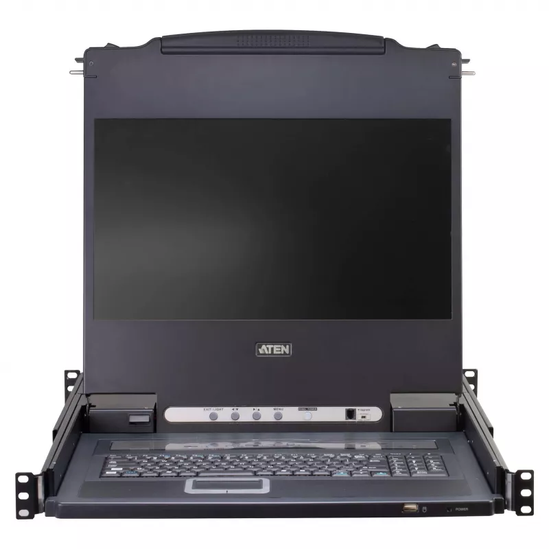 ATEN CL5708MW 43cm breiter LCD KVM Switch, USB-PS/2, VGA, 8 Ports, UK-Layout