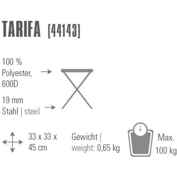 Campingstuhl Tarifa 44143 (Dunkelgrau/Blau, Dreibeinhocker)