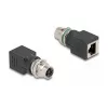 Delock M12 Adapter X-coded 8 Pin Buchse auf RJ45 Buchse gerade