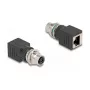 Delock M12 Adapter X-coded 8 Pin Buchse auf RJ45 Buchse gerade