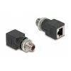 Delock M12 Adapter X-codiert 8 Pin Stecker auf RJ45 Buchse gerade
