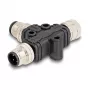 M12 T-Splitter A-kodiert 4-polig 1 x Stecker auf 1 x Stecker und 1 x Buchse Parallelschaltung
