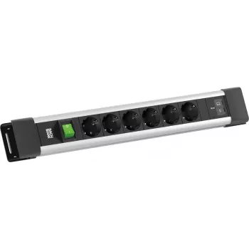 BACHMANN CONNECTUS 6xCEE7/3 1x Schalter, 1xUSB C/C 65W L=2,0m CEE7/7 Grau (BM0022776)